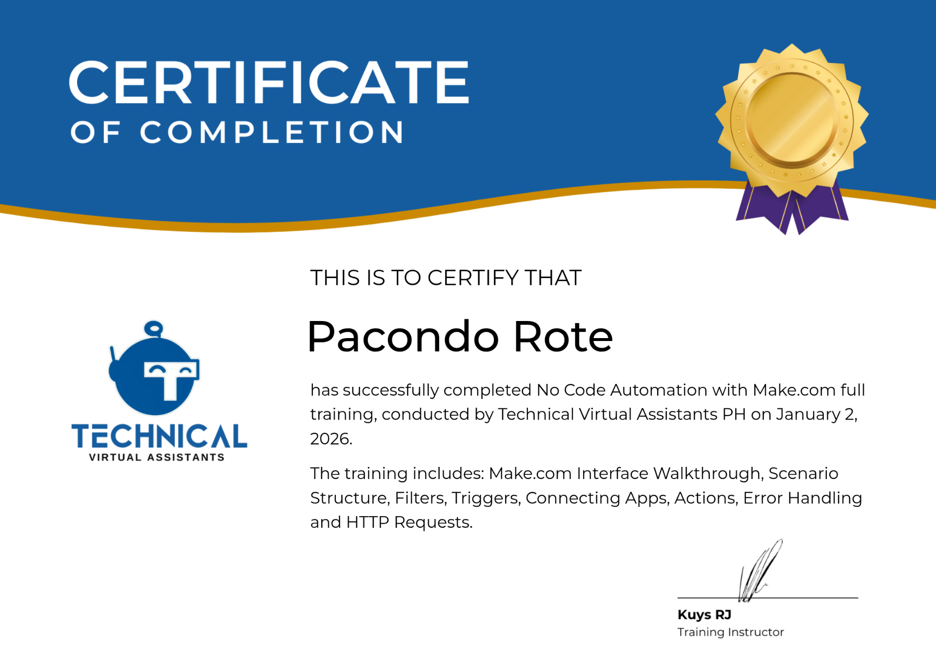 Zapier Certificate